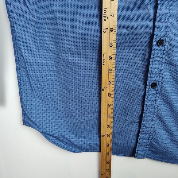 CON.STRUCT Button-Up Shirt Men's XL 17-17 1/2 34-35 Blue Slim Fit Stretch - Picture 5 of 8